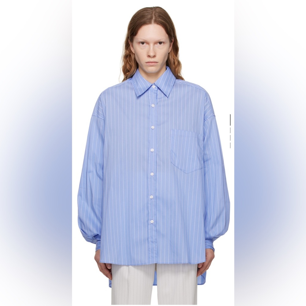 THE FRANKIE SHOP BLUE GEORGIA STRIPED SHIRT